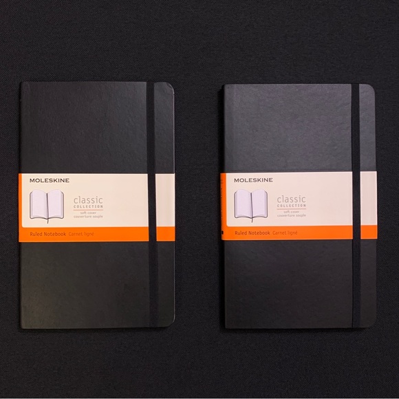 2X MOLESKINE Classic Soft Cover Lined Ruled Notebooks —  LARGE 5 x 8 ¼” — NWT - Picture 1 of 8